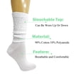 thumbnail image 6 of Colorful Slouch Socks 3 Pairs Scrunch Knee Socks Shoe Size 5-10 (White-Forest Green-Limone), 6 of 11
