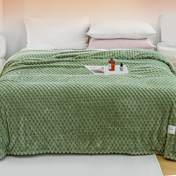 Cooling Flannel Blanket for Napping and Lounging - Lightweight Polyester Throw for Summer Comfort in Multiple Colors