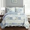 Brea Oversize Coverlet Floral Patchwork Print Soft and Wrinkle-Free Quilted Coverlet Set : Full/Queen