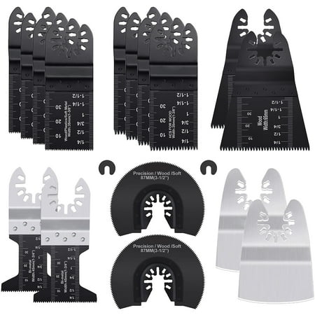 

IXTIX 16pcs Multitool Blades High Carbon Steel Oscillating Saw Blades Quick Release Oscillating Blades High Precision Swing Blades Kit
