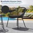thumbnail image 5 of 3 Pieces Outdoor Acapulco Chair Patio Bistro Set, All-Weather Acapulco Chairs with Glass Top Table, Modern Patio Conversation Chairs Set of 2 for Balcony, Pool, Garden, Backyard, 5 of 9