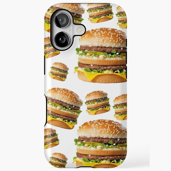 Big Macs Funny Burger Cartoon Print iPhone Tough Case with iPhone 11 to 17 Pro Max