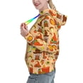 thumbnail image 2 of Fotbe Autumn Gnomes Pattern Womens Long Sleeve Hoodie, Pullover Hooded Sweatshirt, Kangaroo Pocket Hoodie with Eye-catching Drawstrings-Small, 2 of 7