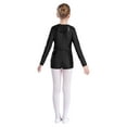 thumbnail image 4 of Haitryli Kids Girls Jazz Latin Dance Bodysuit Sequins Unitards with Belt Short Jumpsuit Biketard 6-16 Years Black 6, 4 of 5