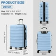 thumbnail image 5 of AMZFUN 28 Inches Carry On Luggage, Lightweight ABS+PC Hard Case Suitcase With 360° Rotating Silent Wheel, With TSA Lock, Airline Approved Luggage, Light Blue, 5 of 6