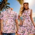 thumbnail image 4 of Garronmavis His and Hers Matching Outfits Mens Button Down Shirt Soft Beach Shirts and Womens Summer Dresses Camo Hunting A-Line Polyester Vacation Sleeveless Crewneck Sundress, 4 of 7