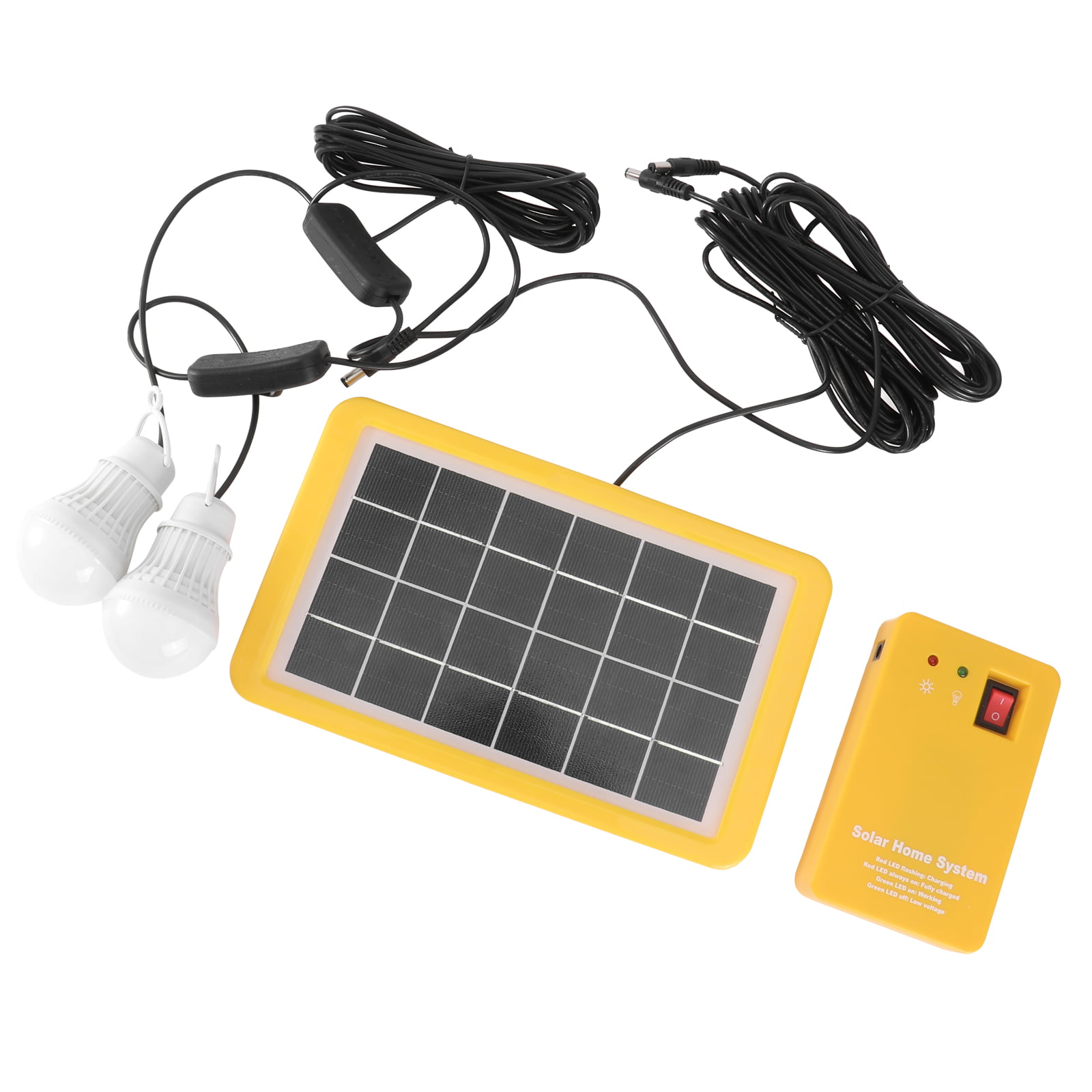 Solar Panel Generator System Portable Home Kit LED Light 12V USB Charger Camping 