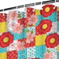 thumbnail image 3 of Pioneer Flower Floral Print Pattern Shower Curtain 36"x72", Bathroom Decorative Shower Curtain Set with 12 Hooks, Waterproof Washable, 3 of 6