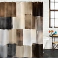 thumbnail image 2 of Xipuska Black Brown Abstract Shower Curtain - Water Repellent Fabric Shower Curtains Washable, Oil Painting Color Blocks Decorative Polyester Cloth Bathroom Curtains Modern Bath Decor 36"x72", 2 of 6