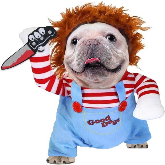 Dog Halloween Costumes, Pet Deadly Doll Dog Costume Funny Dog Costumes Dog Halloween Costume Clothes for Small Medium Large Extra Large Dogs Pets,L,Halloween Style A