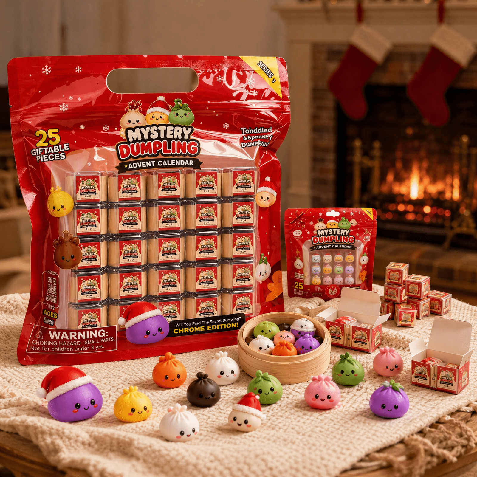 Crazy Fun RMS 25âCount Christmas Giftable The Extra Mini Mystery Dumplings Chrome Edition
