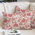 thumbnail image 2 of Red Spring Floral Pillow Protectors with Zipper Standard Size, Summer Botanical Farmhouse Soft Brushed Microfiber Breathable Throw Pillow Covers, Pillowcase for Couch Sofa Bedroom Living Room 20"x26", 2 of 9