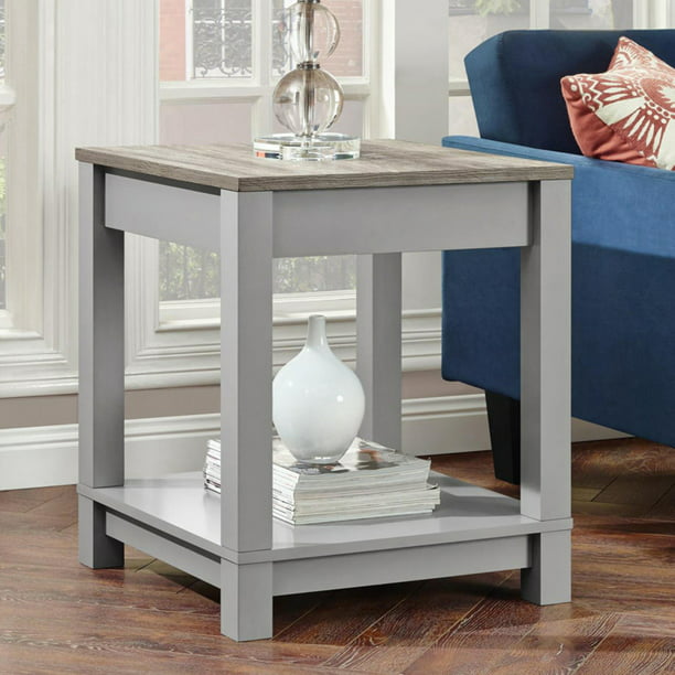 Gardens Langley Bay End Table Gray, Gray Chairside Table