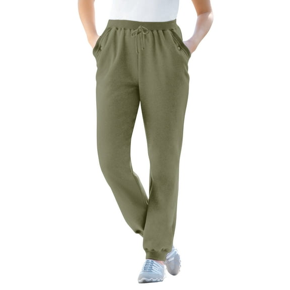 Woman Within Plus Size Petite Better-Fleece Pull-On Jogger Sweatpants