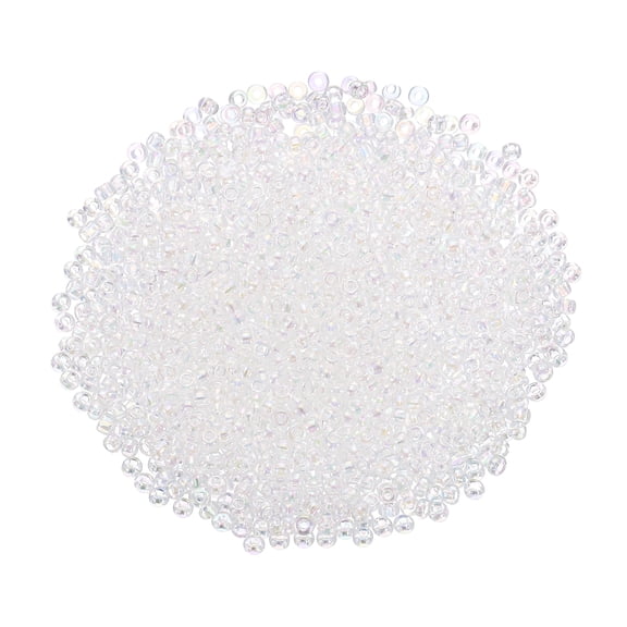 2000 Pack 2mm Glass Bugle Beads, Mini Loose Glass Spacer Bead for DIY Making, Clear