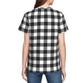 thumbnail image 7 of Wukai Black White Plaid Youth Unisex Short Sleeve T-Shirt for Boys, Girls, Teens, and Kids-Large, 7 of 7