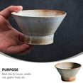 thumbnail image 4 of Cuenco de porcelana Cuenco para servir aperitivos Cuenco para servir de terracota de estilo japonés Cuenco para arroz de cerámica tosca, 4 of 6