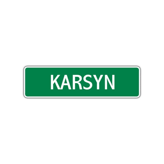 Karsyn Girls Children Name Letter Printed Plaque Decoration Indoor Outdoor Unique Label Wall Novelty Aluminum Metal Sign 4"x13.5"