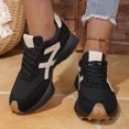 thumbnail image 2 of Rokment Vintage Fashion Sneakers for Women Comfortable Leather Suede Patchwork Athletic Non Slip Running Walking Tennis Skate Shoes Height Increasing Black Size 6.5, 2 of 6