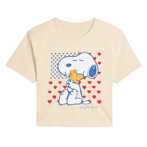 Peanuts - Snoopy Americana Heart Flag Cropped Graphic T-Shirt
