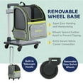 thumbnail image 5 of Katziela Wheeled Pet Carrier Backpack, Double Airline Approved, Gray & Green Pack of 1, 5 of 7