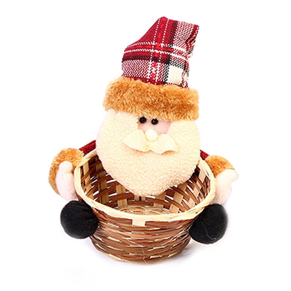 Christmas basket o made fo boss with favorite candies and gift cards 2018 New Santa Home Desktop Storage Basket Christmas Basket Christmas