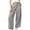 Gray, variant on Women's High Waisted Plaid Wide Leg Pants, Casual Button Down Cropped Trousers with 2 Side Pockets, Breathable Airy Summer Everyday Wear