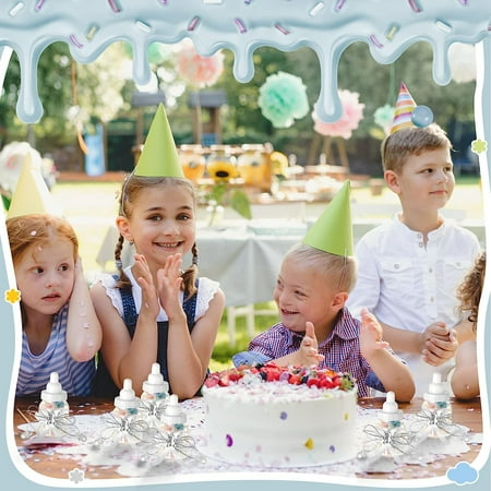 

Fymlhomi 48 Pcs Baby Shower Bottles Baby Shower Mini Milk Bottle Baby Bottles Mini Baby Bottles for Baby Shower Plastic Bear Candy Box Bottles with Ribbon for Baby Shower Favor Gift Decor (Blue)