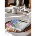 thumbnail image 6 of Blue Pink Hydrangea Cloth Napkins Set of 4 Reusable Dinner Napkins, Eucalyptus Leaves Wooden Summer Botanical Cocktail Napkin Washable Table Napkins for Wedding/Holiday Party/Baby Shower 20"x20", 6 of 7
