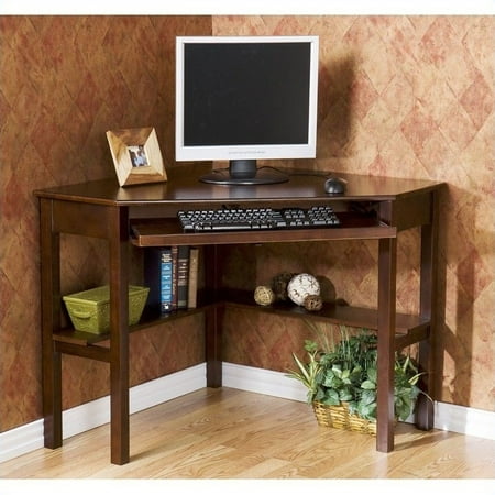 Southern Enterprises Corner Computer Desk 48 Wide Espresso