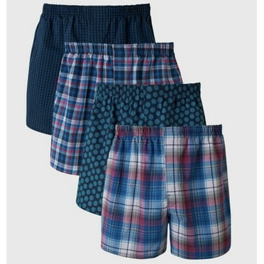 Hanes Premium Men's Stretch Woven Boxer Shorts 4pk, Large