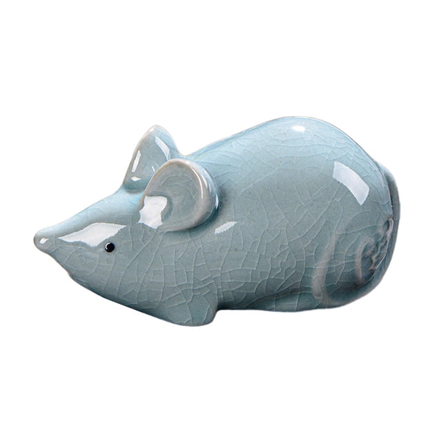 Lipstore Ceramics Tea Pet Adorable Small Animal Sculpture for Tea Room Bookcase Hotel Rat