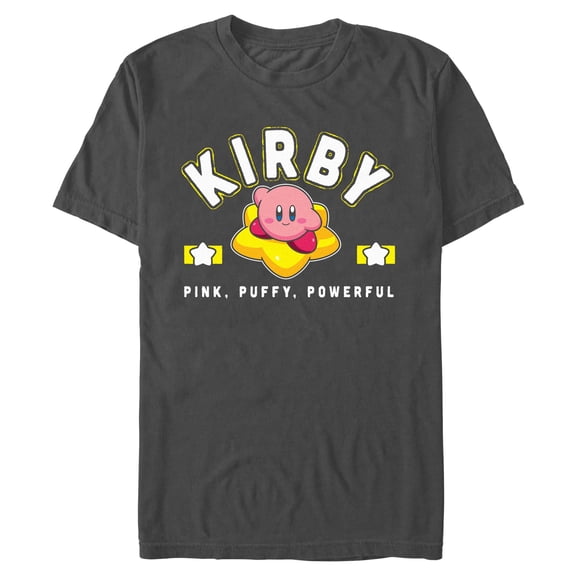 Mens Nintendo Pink Puffy Powerful Kirby T Shirt