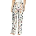 thumbnail image 3 of Naloa Watercolor Floral Print Women’s Ultra-Soft Comfy Pajama Lounge Pants with Pockets & Drawstring, 3 of 8