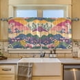thumbnail image 2 of Yayeee Kitchen Curtains Tier Set of 2 Light Filtering 57"x24" Over Sink Window Panels, Green Floral Wave, 2 of 7