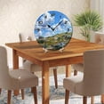 thumbnail image 4 of ZXCXRQFa Desk Clocks Blue Sky White Clouds Wooden Silent Non-Ticking 10 Inch Round Clocks Battery Operated Analog for Living Room Kitchen Bedroom Bathroom Office Home School Decor, 4 of 7