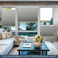 thumbnail image 3 of Keego No Drilling Cordless Cellular Shades Honeycomb Window Blinds Easy Installation Heat Insulating Noise Reducing Curtains Blackout Gray, 45.5"w x 66"h, 3 of 8