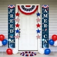 thumbnail image 4 of CaiYueKe 4th of July Decorations Patriotic Decorations Red White and Blue Banner Outdoor Hanging American Flag Porch Decor for Fourth of July Veterans Labor Memorial Presidents Flag Election Day, 4 of 7