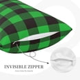 thumbnail image 5 of Balery Buffalo Plaid Green Black Pillow Covers,Bed Pilowcases,Reversible Plush Throw Pillow Covers End Pillow Encasement,Pillow Case - 16"X24", 5 of 9