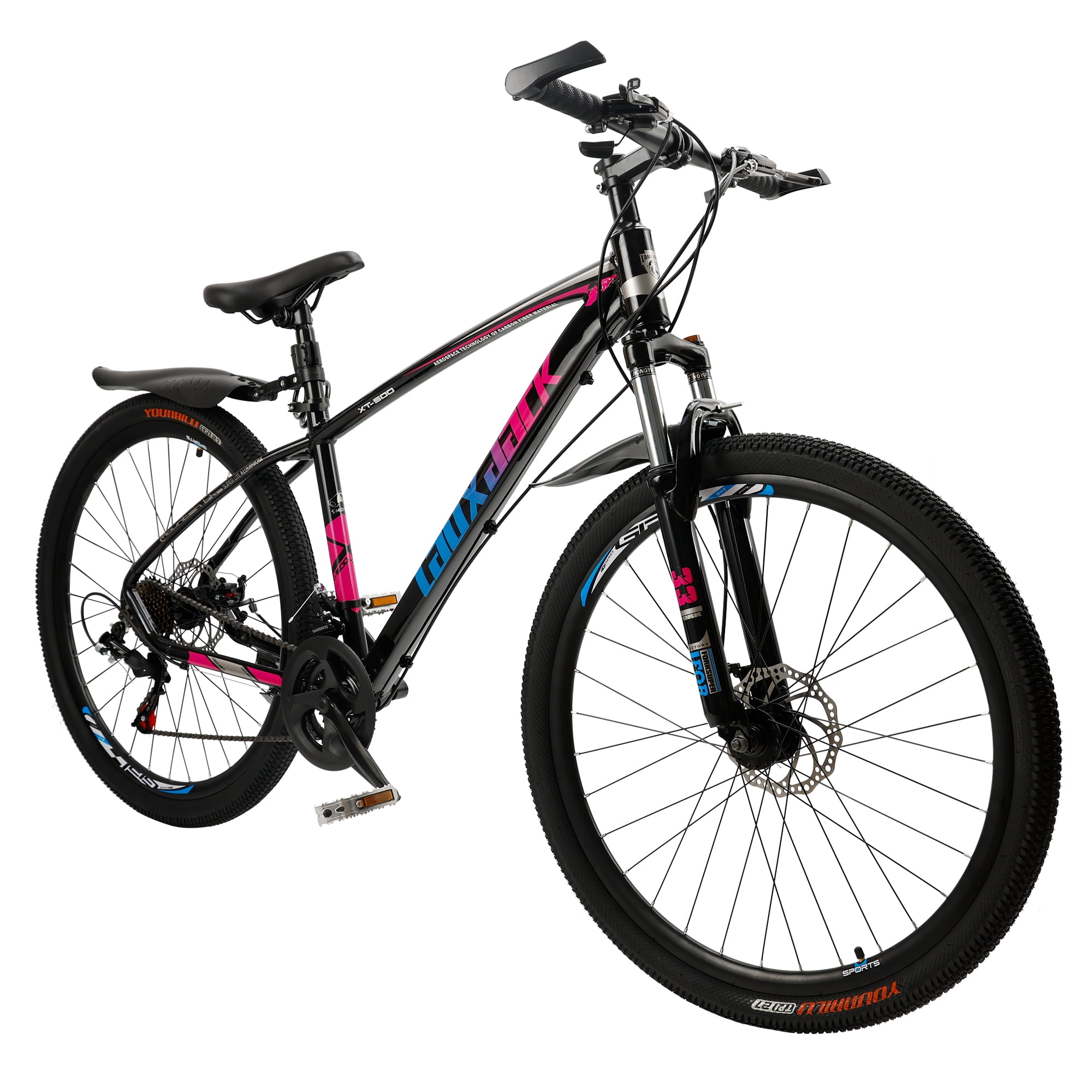 Mountain Bike, 27.5 Inch Shimano 21 Speed, Dual Disc Brake Bike for Men Womens Adult, Front Suspension Bicycle