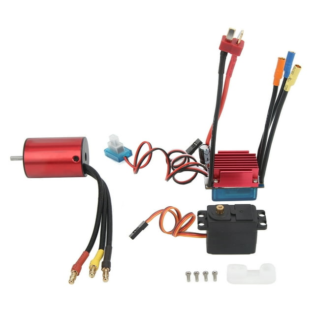 Motor sin escobillas y conjunto ESC Rotor de alta torsión Metal duradero estable S35A ESC sin escobillas con servo de 2,2 KG para 1/14 1/16