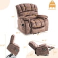 thumbnail image 2 of W WARMHOL Large Power Lift Recliner with Massage, Heat and Side Pockets, Brown, 2 of 7