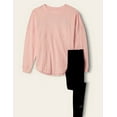 thumbnail image 2 of Victoria's Secret Pink Long Sleeve Varsity Crew & Legging Gift Set , Light Pink and Black Size Large NWT, 2 of 5