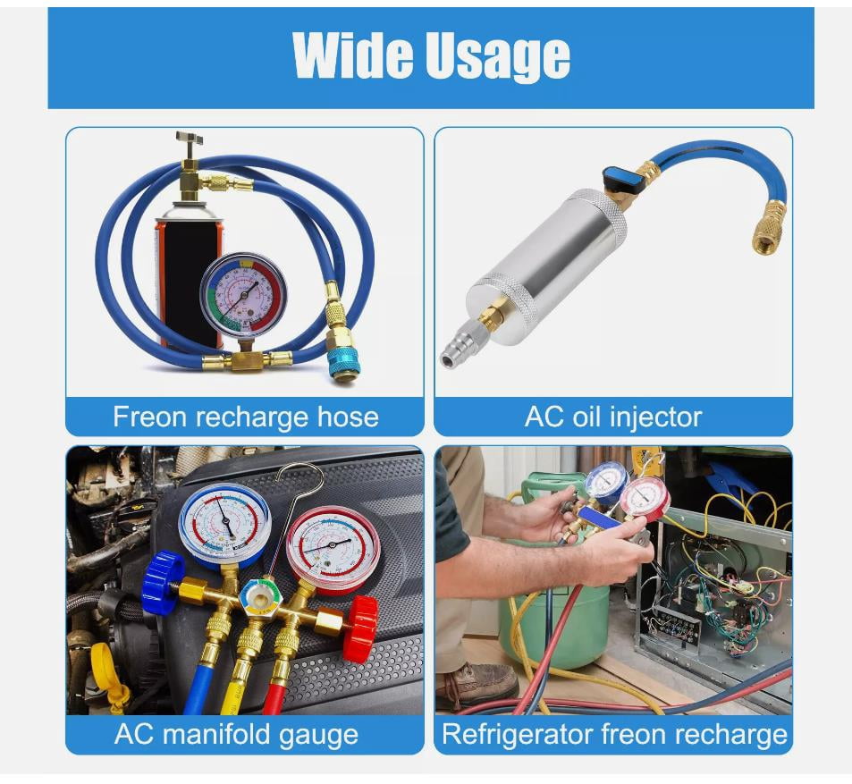 R1234YF Quick Couplers Kit, R1234YF to R134A Conversion Kit, High/Low Side Quick Coupler Adapter, 1234YF Quick Couplers Adapters & AC Hose Connectors for Car AC Refrigerant Charging-2PCS