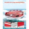 thumbnail image 3 of KFFKFF Towable Tube for Boating, 3 Riders Inflatable Boat Tubes and Towables, 510 lbs Capacity Water Sport Towable Tube for Boat to Pull - with Fins, Full Nylon Cover, 3 of 9