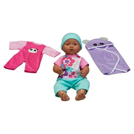 My Sweet Love 12.5" Baby Doll and Outfits Play Set, African American, Panda, 6 Pieces