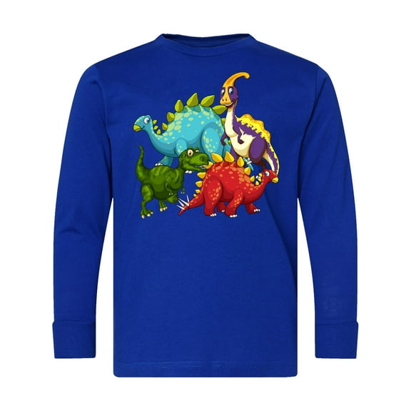 Inktastic Cute Dinosaurs Long Sleeve Youth T-Shirt