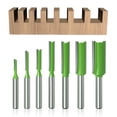 thumbnail image 1 of 7Pcs 3mm 4mm 5mm 6mm 8mm 10mm 12mm 6mm Shank Straight Router Bit, Straight Router Bit, for Wood Tungsten Carbide Woodworking Tool, Single Double Flute Straight Router Woodworking, 1 of 5