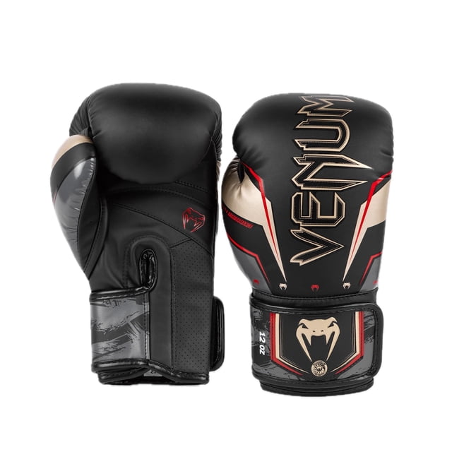 Guantes de boxeo Venum Elite Evo negro/dorado/rojo para adultos