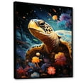 thumbnail image 2 of Designart "Turtle'S Intergalactic Voyage" Animals Turtle Floater Framed Canvas Art Print, 2 of 5